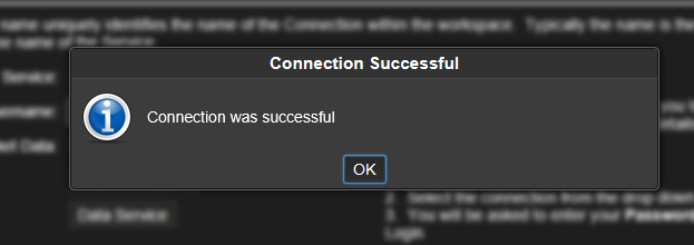 Test connection window